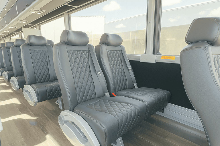 interior of Scottsdale Minibus Company charter bus