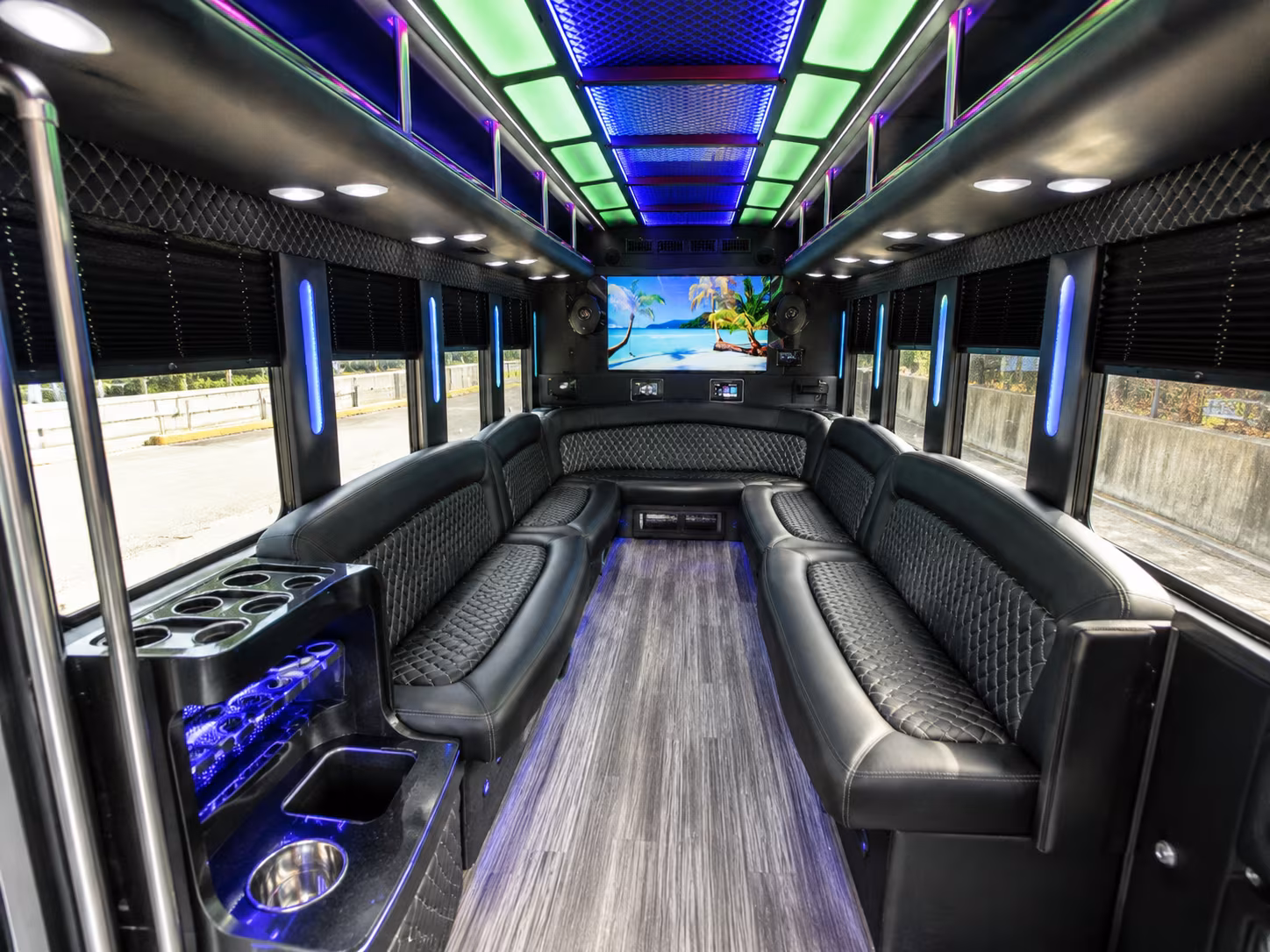 scottsdale 18 passenger party bus inside