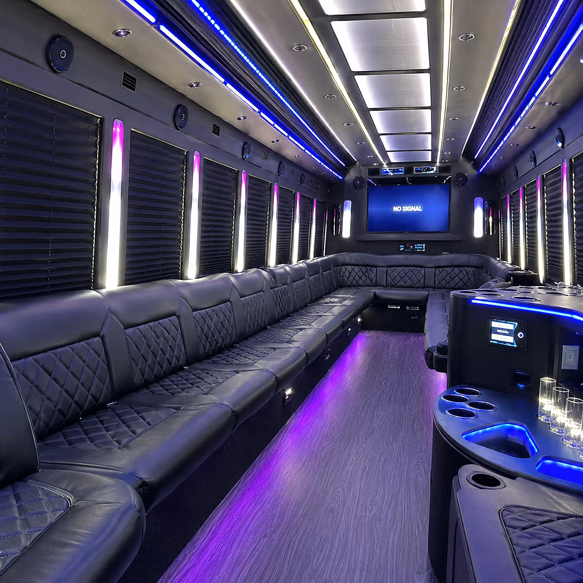 scottsdale 30 passenger party bus inside