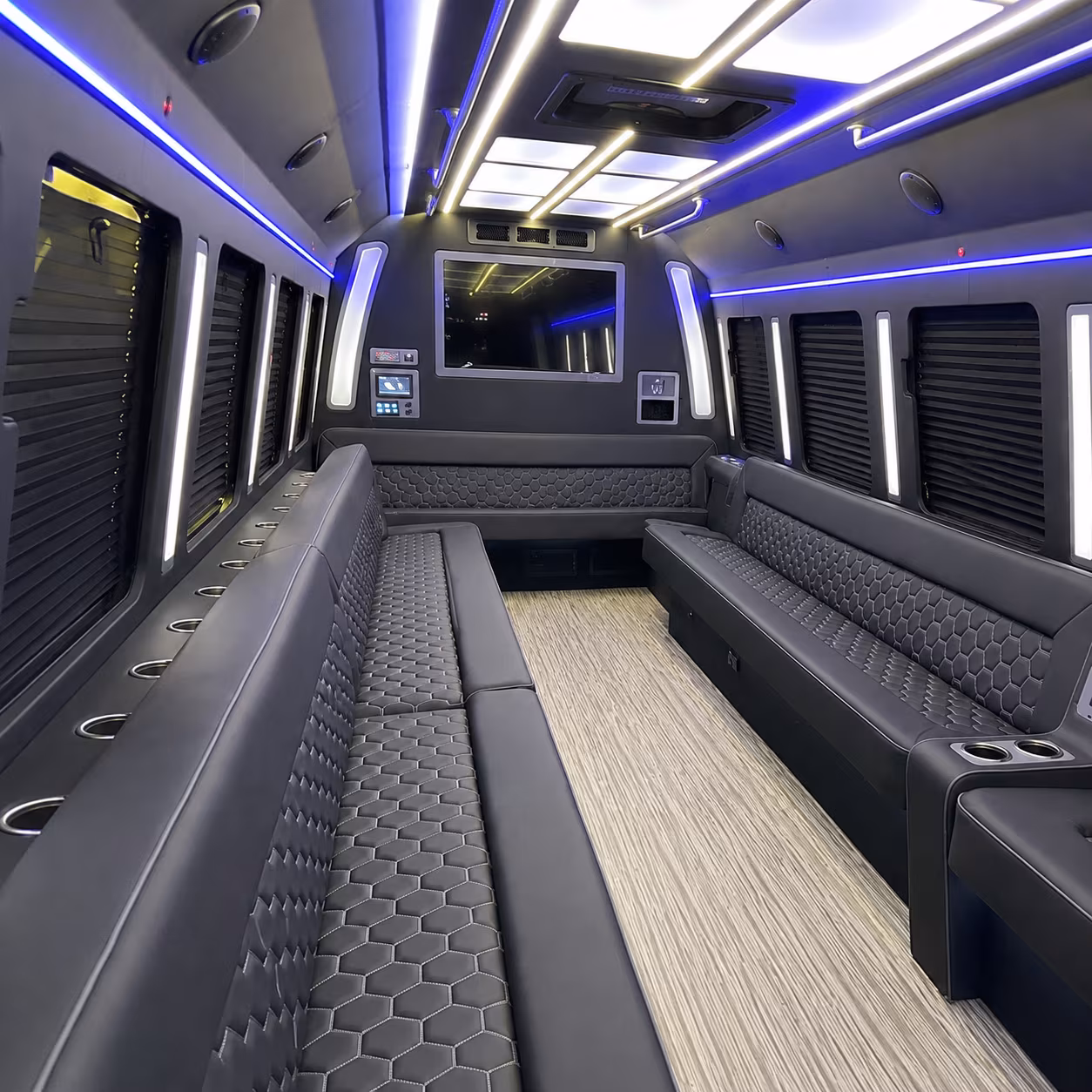 scottsdale 40 passenger party bus inside