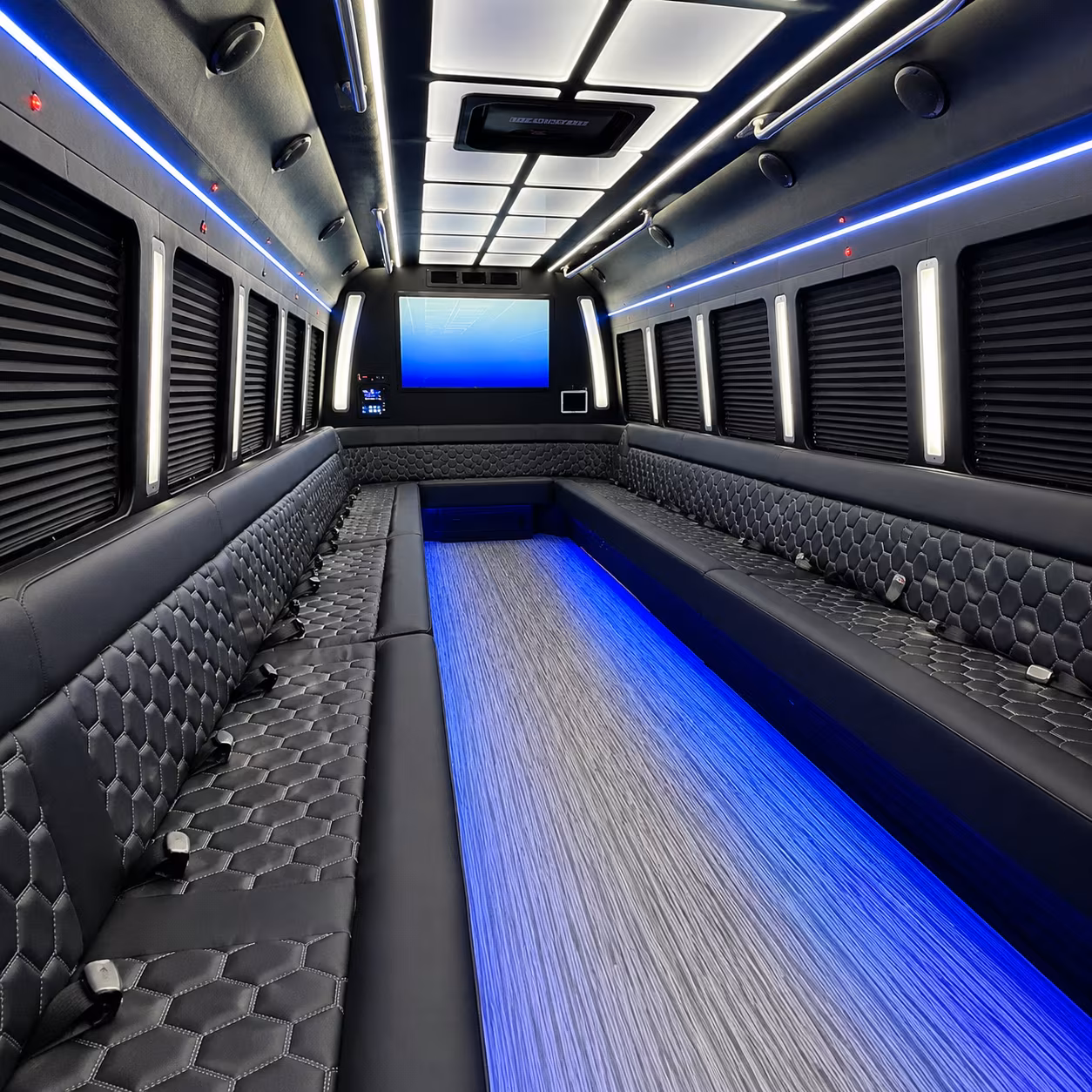 scottsdale 50 passenger party bus inside